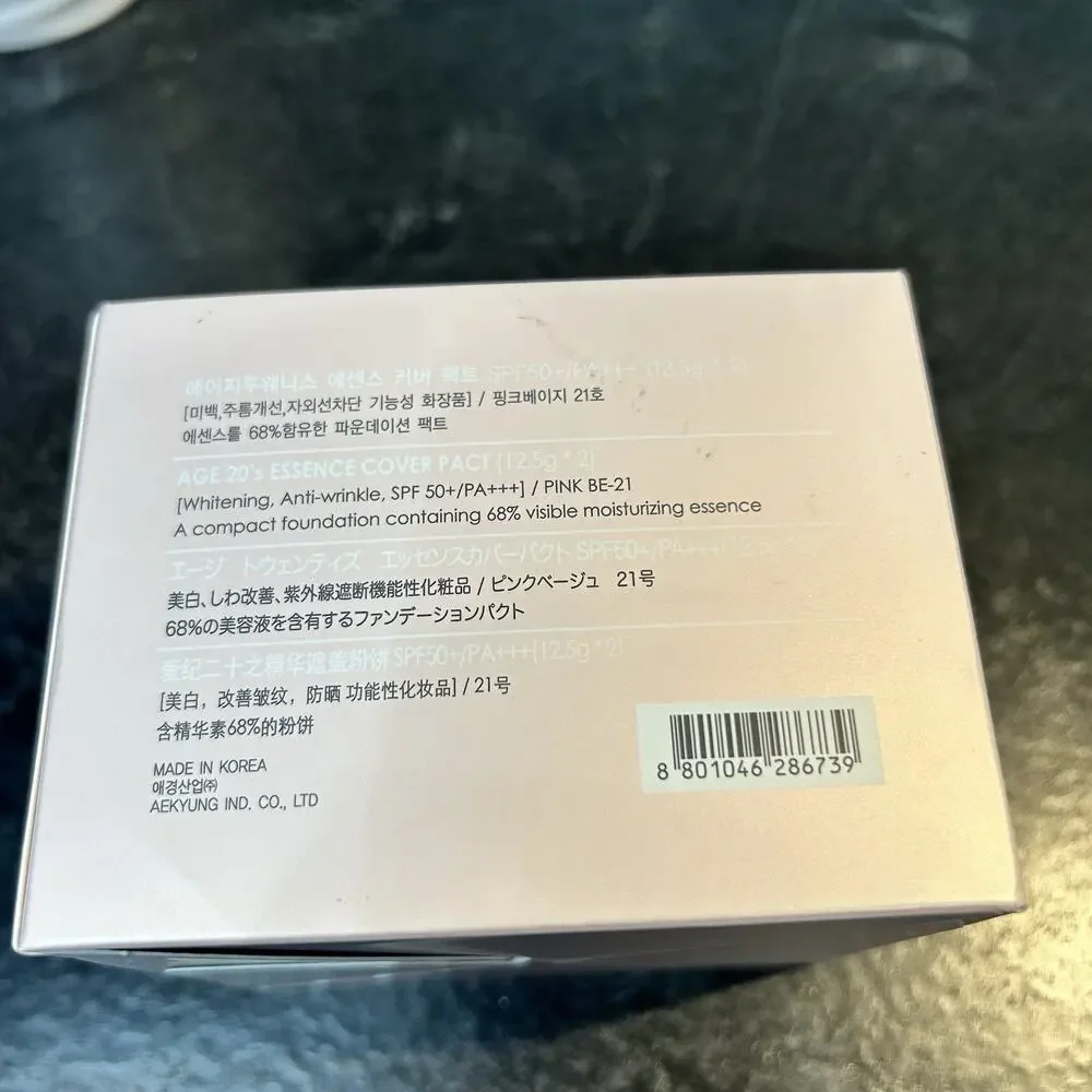 AGE20'S The Original Essence Cover Pact‎ 2 Refills SET #21 PINK LATTE EXP